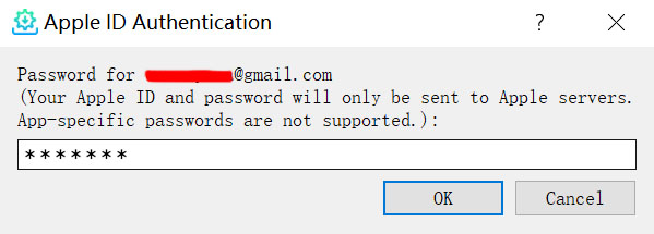 Sideloadly 密码输入示意